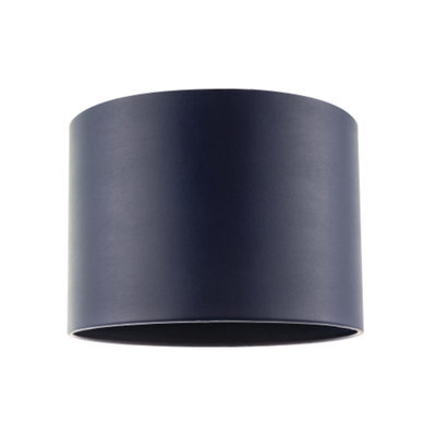 Happy Homewares Classic Navy Blue Faux Leather Lamp Shade With Inner Cotton Lining - image 1