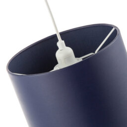 Happy Homewares Classic Navy Blue Faux Leather Lamp Shade With Inner Cotton Lining - thumbnail 4