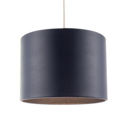 Happy Homewares Classic Navy Blue Faux Leather Lamp Shade With Inner Cotton Lining - thumbnail 2