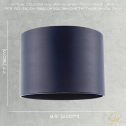 Happy Homewares Classic Navy Blue Faux Leather Lamp Shade With Inner Cotton Lining - thumbnail 7