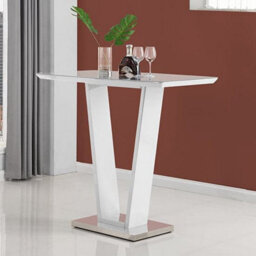 Furniture in Fashion Ilko White High Gloss Bar Table With 4 Ripple Black Stools - thumbnail 2