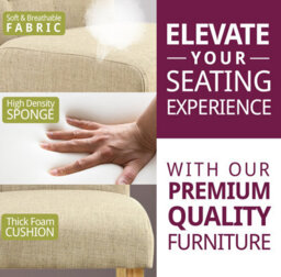 Hallowood Furniture Buttoned Cream Fabric Dining Chair (Kd, Pair) - thumbnail 5