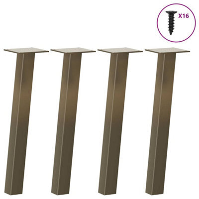 Berkfield Coffee Table Legs 4 Pcs Natural Steel 30 Cm Steel - image 1