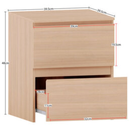 Lassic Vida Designs Denver 2 Drawer Large Bedside Chest, Pine - thumbnail 3