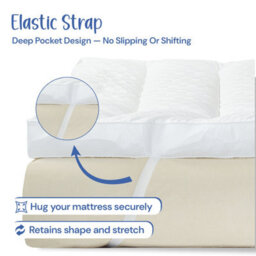 Belofay Dream Fit  Mattress Topper ,10Cm Extra Thick Mattress Topper ,100% Cotton Top 1400Gsm Polyester Fill - thumbnail 3