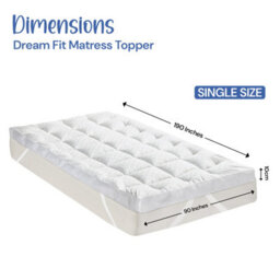 Belofay Dream Fit  Mattress Topper ,10Cm Extra Thick Mattress Topper ,100% Cotton Top 1400Gsm Polyester Fill - thumbnail 6