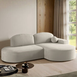 Parma Pro Ball Corner Sofa Bed With Storage Container Cream Right Side