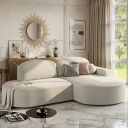 Parma Pro Ball Corner Sofa Bed With Storage Container Cream Right Side - thumbnail 2