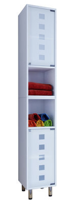Vcm Wood Bathroom Furniture High Cabinet Darola Glass Door - image 1