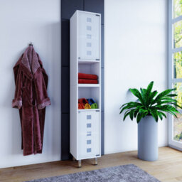 Vcm Wood Bathroom Furniture High Cabinet Darola Glass Door - thumbnail 3