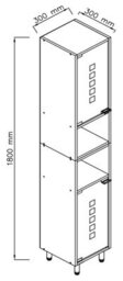 Vcm Wood Bathroom Furniture High Cabinet Darola Glass Door - thumbnail 4