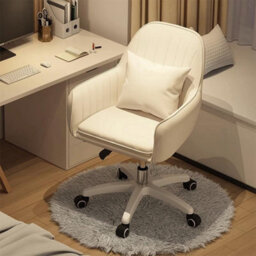 Swivel Office Chair, Vanity Desk Chair With Throw Pillow - thumbnail 5
