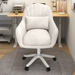 Swivel Office Chair, Vanity Desk Chair With Throw Pillow - thumbnail 4