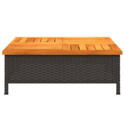 Walplus Parasol Base Cover Black 70X70X25 Cm Poly Rattan And Acacia - thumbnail 5