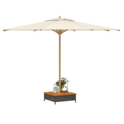 Walplus Parasol Base Cover Black 70X70X25 Cm Poly Rattan And Acacia - thumbnail 4