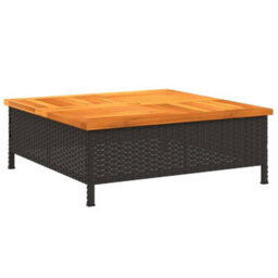 Walplus Parasol Base Cover Black 70X70X25 Cm Poly Rattan And Acacia - thumbnail 2