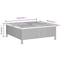 Walplus Parasol Base Cover Black 70X70X25 Cm Poly Rattan And Acacia - thumbnail 9