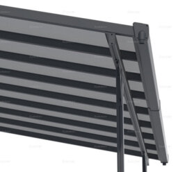 Aluminium Wall Mounted Pergola, Adjustable Pitch & Post Positions, Polycarbonate Roof Lean-To Carport - 8Ft X 14Ft (2.5X4.4M) - thumbnail 4