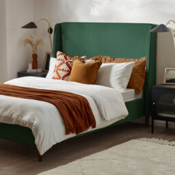 Furniturebox Uk King Size Bed - 'hana' Upholstered Green Kingsize Bed Frame Only (No Mattress) - 100% Recycled Eco Fabric - thumbnail 3