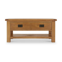 Zelah Oak 110Cm King Coffee Table With Drawer - By Roseland Furniture - thumbnail 9