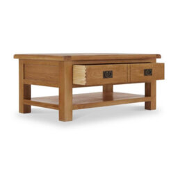Zelah Oak 110Cm King Coffee Table With Drawer - By Roseland Furniture - thumbnail 4