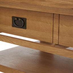 Zelah Oak 110Cm King Coffee Table With Drawer - By Roseland Furniture - thumbnail 7