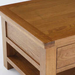 Zelah Oak 110Cm King Coffee Table With Drawer - By Roseland Furniture - thumbnail 5