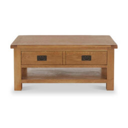 Zelah Oak 110Cm King Coffee Table With Drawer - By Roseland Furniture - thumbnail 3