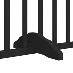 Walplus Black Dog Gate With Door Foldable 4 Panels 320 Cm Poplar Wood - thumbnail 9