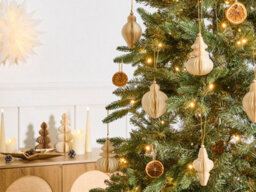 Beliani Set Of 20 Christmas Tree Ornaments Altaelva Paper Beige - thumbnail 2