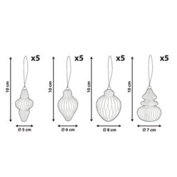 Beliani Set Of 20 Christmas Tree Ornaments Altaelva Paper Beige - thumbnail 3