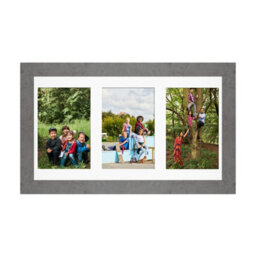 AK Frames 40X20Cm Marble Grey Modern Multi Photo Frame With White Mount - Holds 3 Apertures (3X) 6X4 Photos