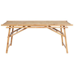 Beliani Tindari 4 Seater Garden Dining Set Light Brown Bamboo - thumbnail 5