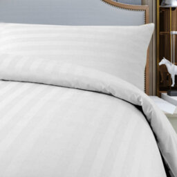 Neel Blue Cotton Double Duvet Cover & 2 Matching Pillow Cases - White - thumbnail 2