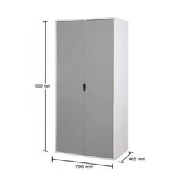2 Door Wardrobe In Grey And White For Home Bedroom Furniture - thumbnail 2