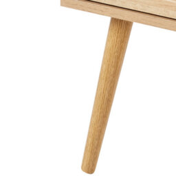 Wyld And Coco Luxenest Bedside Table With Tempered Glass Doors And Drawer, Walnut Tone, W48 X D40 X H51Cm - thumbnail 8