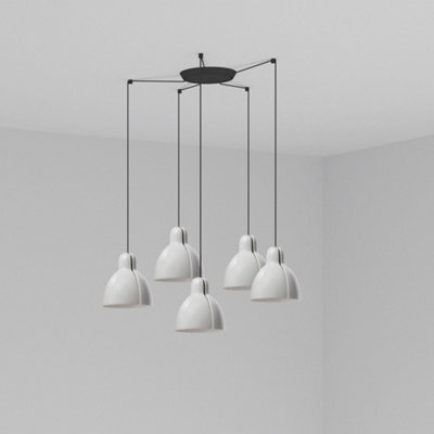 Luminosa Lighting Luminosa Venice 5 Light White Cluster Drop Pendant Lamp