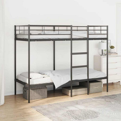 Walplus Bunk Bed Without Mattress Black 75X190 Cm Small Single Steel - image 1