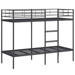 Walplus Bunk Bed Without Mattress Black 75X190 Cm Small Single Steel - thumbnail 2