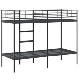 Walplus Bunk Bed Without Mattress Black 75X190 Cm Small Single Steel - thumbnail 7