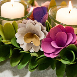 Dibor Traditional Floral Colourful Triple Table Decoration Christmas Candle Holder - thumbnail 5