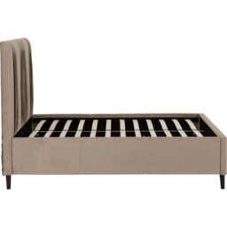 "Seconique Maine 4'6"" (Double) Bed - Taupe Velvet Fabric" - thumbnail 5