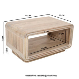 Buttercup Farm Hudson Carved Coffee Table - Mango Wood - L55 X W85 X H45 Cm - thumbnail 6