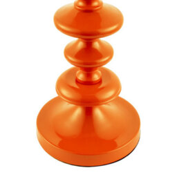 Happy Homewares Modern Vivid Orange Gloss Table Lamp Base With Chic Round Step Design - thumbnail 5