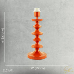 Happy Homewares Modern Vivid Orange Gloss Table Lamp Base With Chic Round Step Design - thumbnail 7
