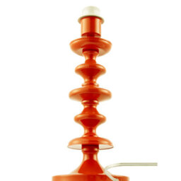 Happy Homewares Modern Vivid Orange Gloss Table Lamp Base With Chic Round Step Design - thumbnail 3