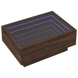 Berkfield Coffee Table With Led Brown Oak 70X50X30 Cm Engineered Wood - thumbnail 3