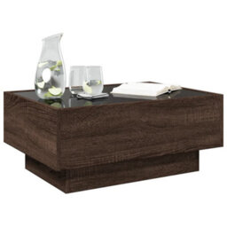 Berkfield Coffee Table With Led Brown Oak 70X50X30 Cm Engineered Wood - thumbnail 5