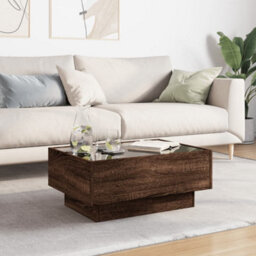 Berkfield Coffee Table With Led Brown Oak 70X50X30 Cm Engineered Wood - thumbnail 4