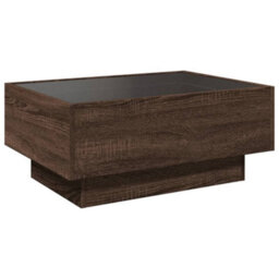 Berkfield Coffee Table With Led Brown Oak 70X50X30 Cm Engineered Wood - thumbnail 8